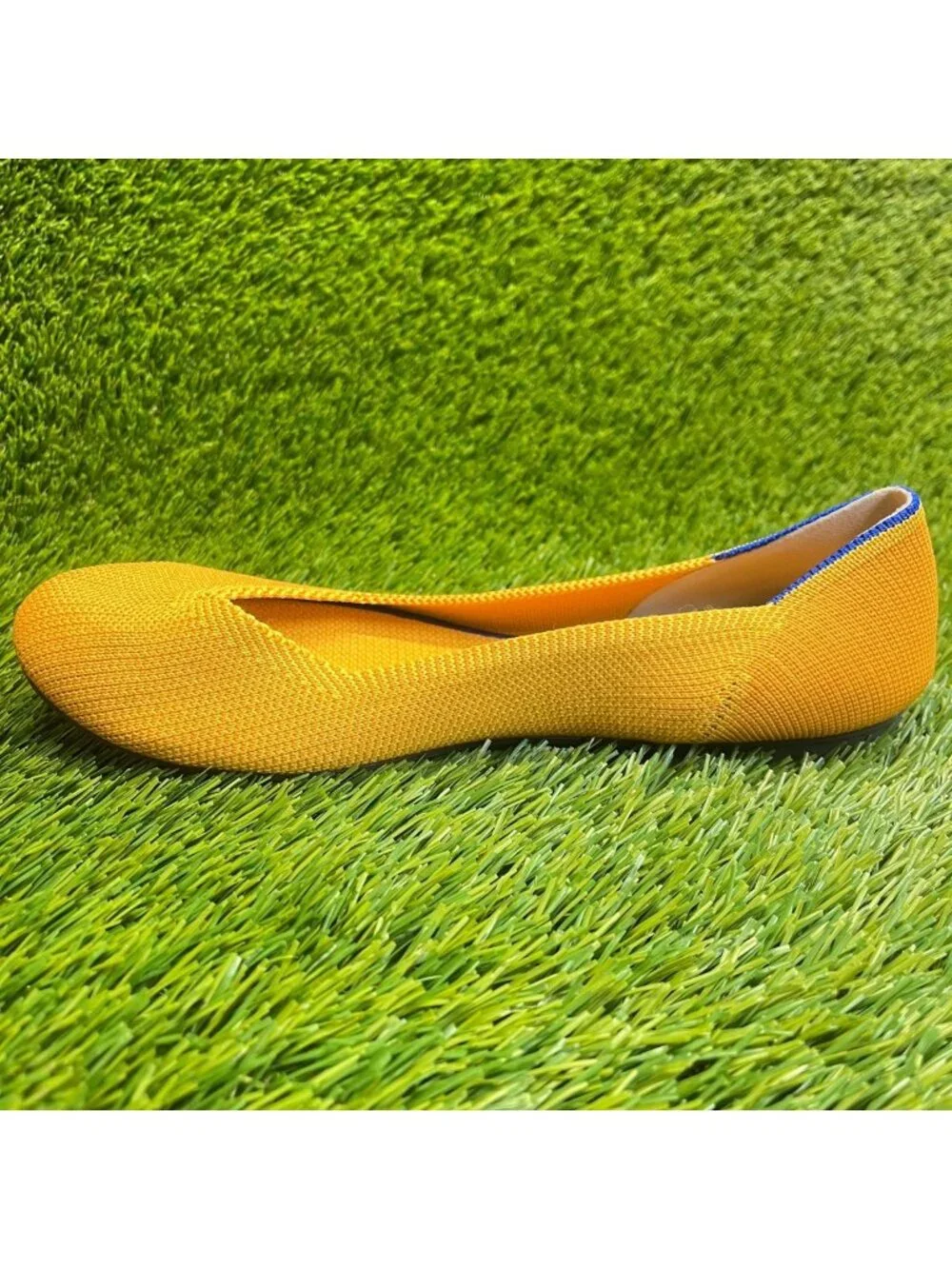 Rothy's The Flat Womens Size 8 Yellow Casual Classic Slip On Ballet Flats Shoes